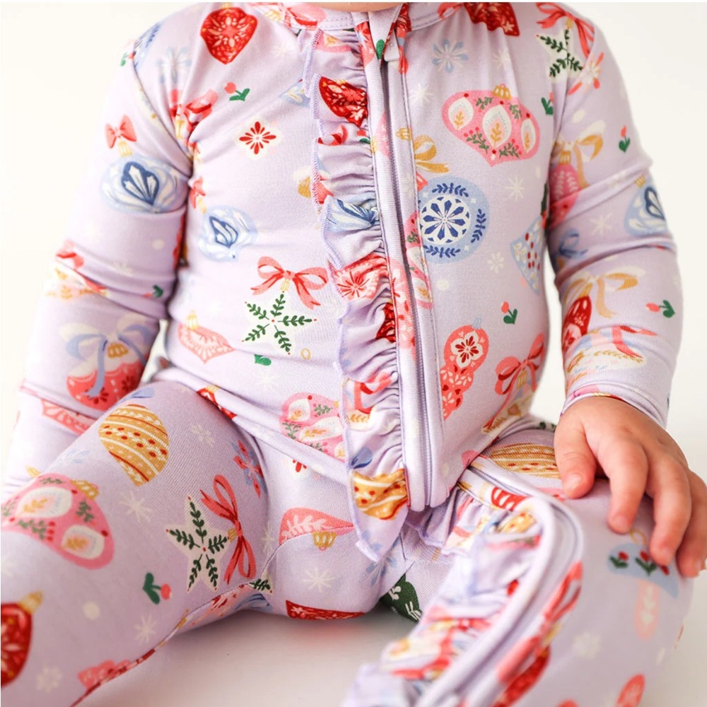 Posh Peanut Holly Ruffle One Piece Pajama